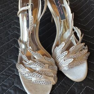 Nina Silver Crystal Embellished Heels